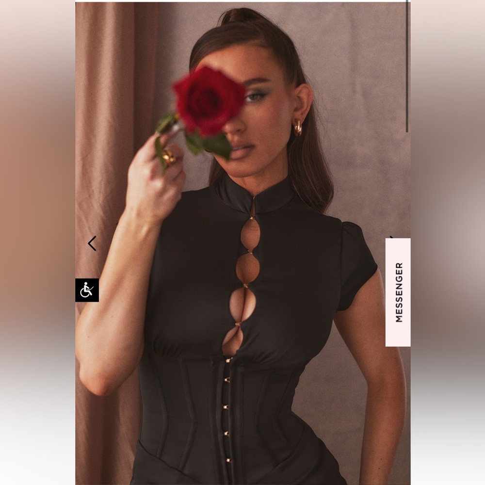 Black Satin Dress / House of CB / New with Tag 🏷️ & Original Box / MEDIUM - Picture 13 of 13